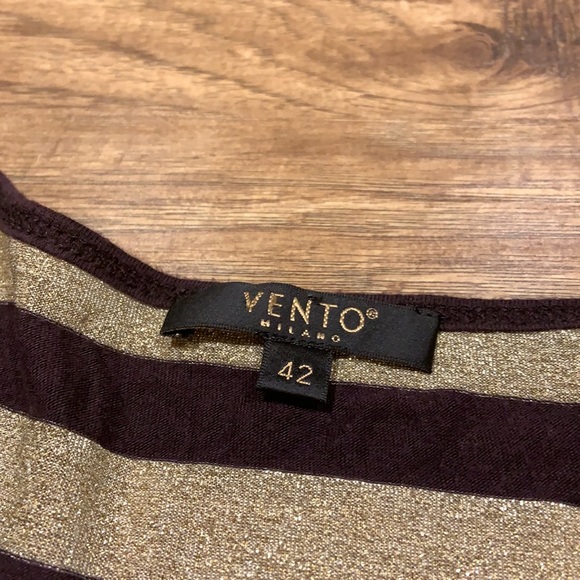 Vento sparkly gold and brown striped tank top - Picture 8 of 9